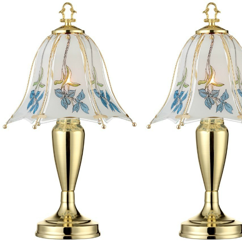 3. Regency Hill Set of 2 Blue Flower Shade